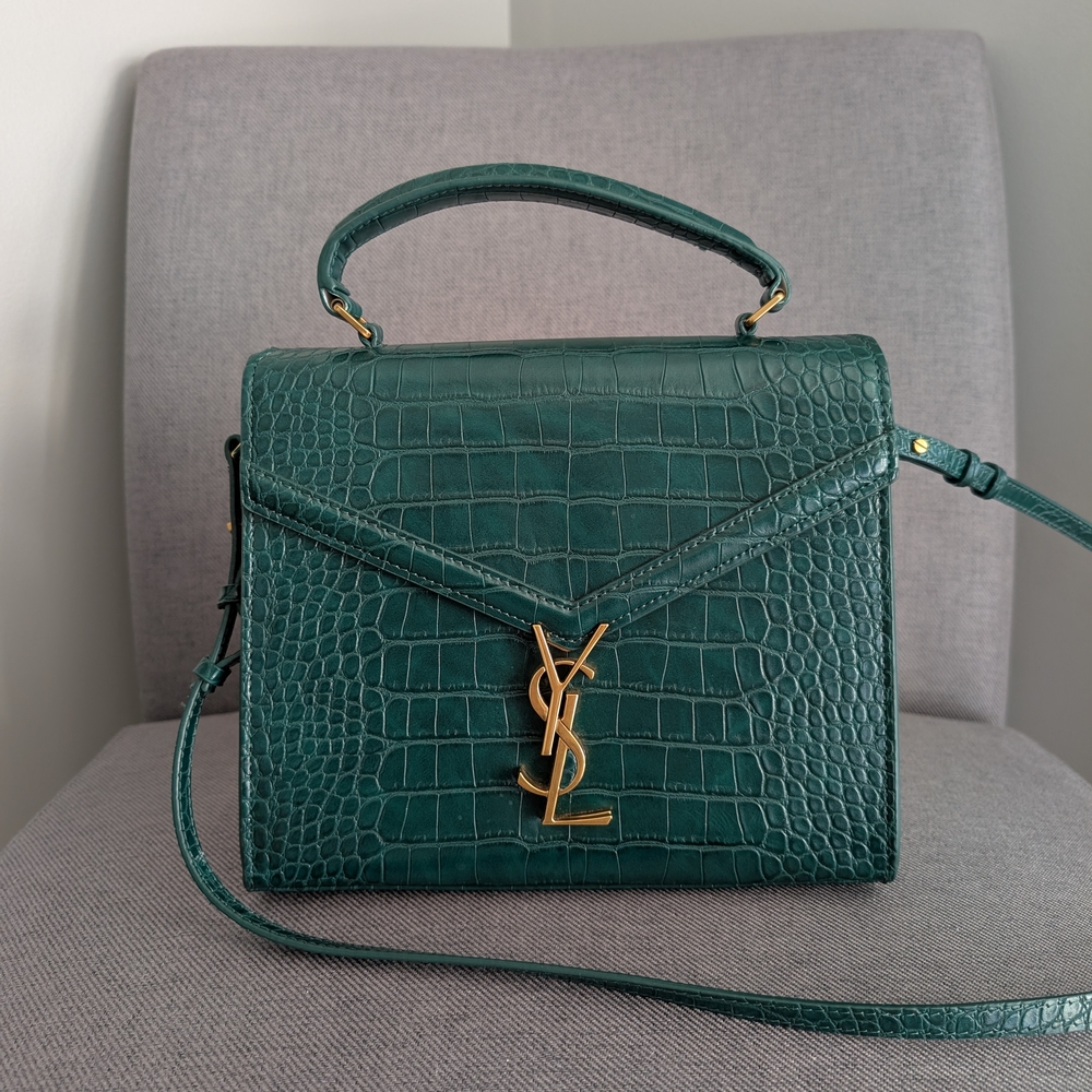Green Inspired YSL Croc-Embossed Bag